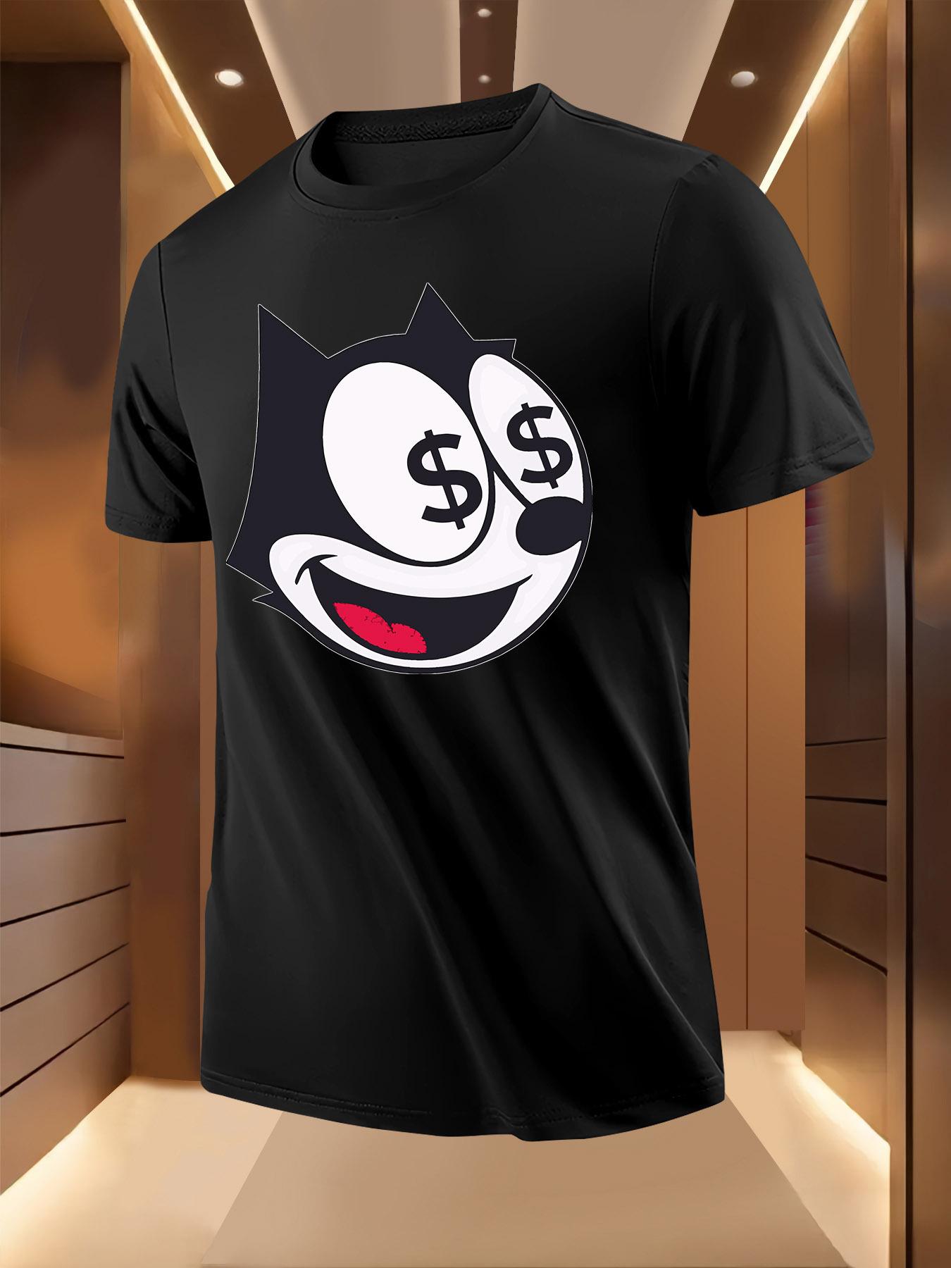 Funny Dollar Sign Eyes Graphic Tshirt - Light Yellow Casu... S