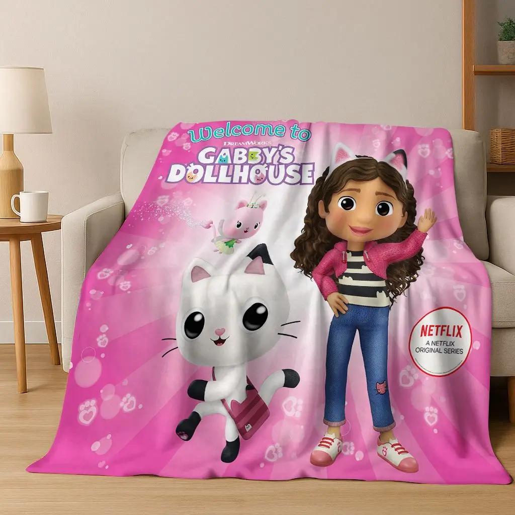 26 Stili Cartone Animato La Casa delle Bambole di Gabby Regalo per Ragazza Coperta in Flanella, Calda e Accogliente Morbida Coperta Plaid per Casa Camera da Letto Letto Divano Coperta Bambino