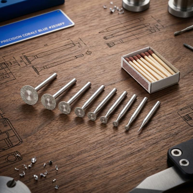 10PCS  Grinding Bit Set Ultra Thin T Head Shank Mounted Points for Rotary Tool Stone Glass Engraving Accessories