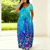 Lightweight Crew Neck Dress For Women Plus Size Short Sleeve Loose Outfit Perfect For Summer Daily Stroll
