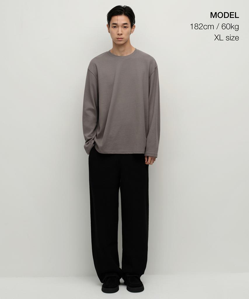 Musinsa Standard [Heat Standard] Crew Neck Long Sleeve T-Shirt [Taupe]