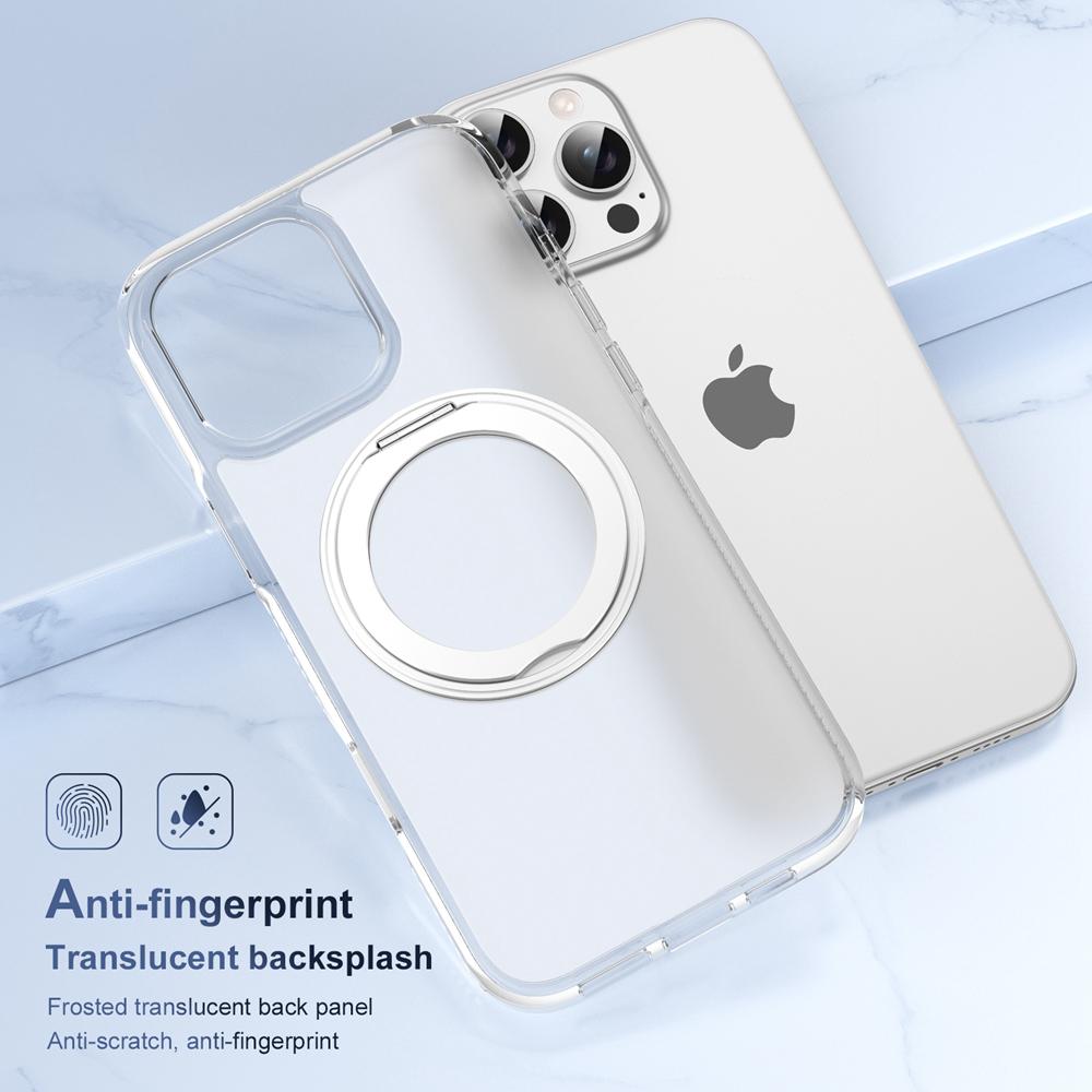 KEYSION Coque de protection pour iPhone 16 Pro Max 16 Plus avec bouton de contrôle tactile et anneau magnétique MagSafe 360, chargement sans fil, mat et transparent