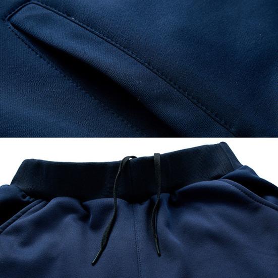 2 Adet/Set Erkek Athleisure Takım Dik Yaka Uzun Kollu Fermuarlı Patletli Ceket Elastik İpli Bel Bandı