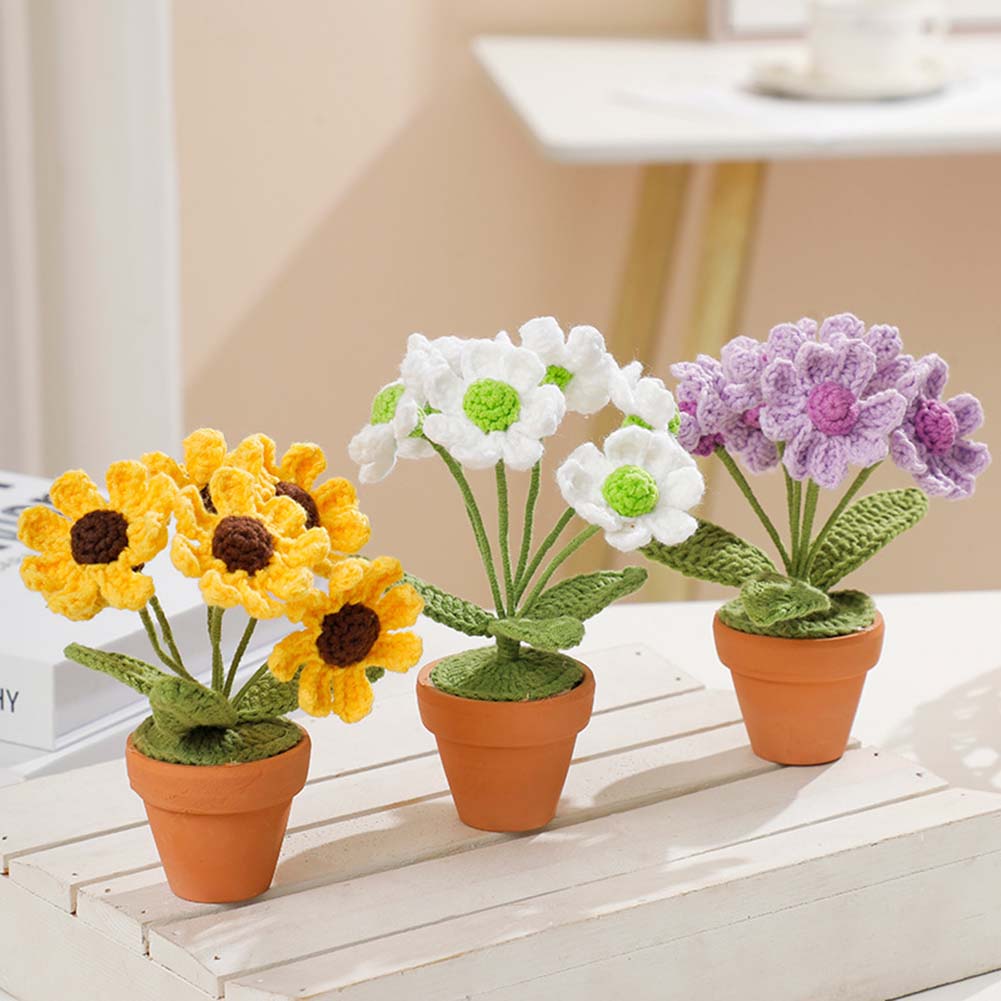 Decoration Potted Plant Fashionable Hand-woven Small Daisy