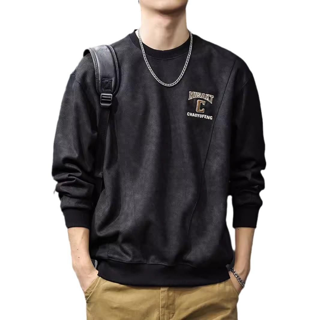 Американский ретро трехмерный вышитый мужской свитер осенний трендовый бренд Splicing — фото 6