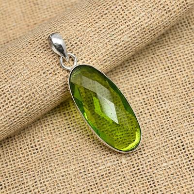 Peridot Gemstone Handmade 925 Solid Sterling Silver Jewelry Pendant For Women