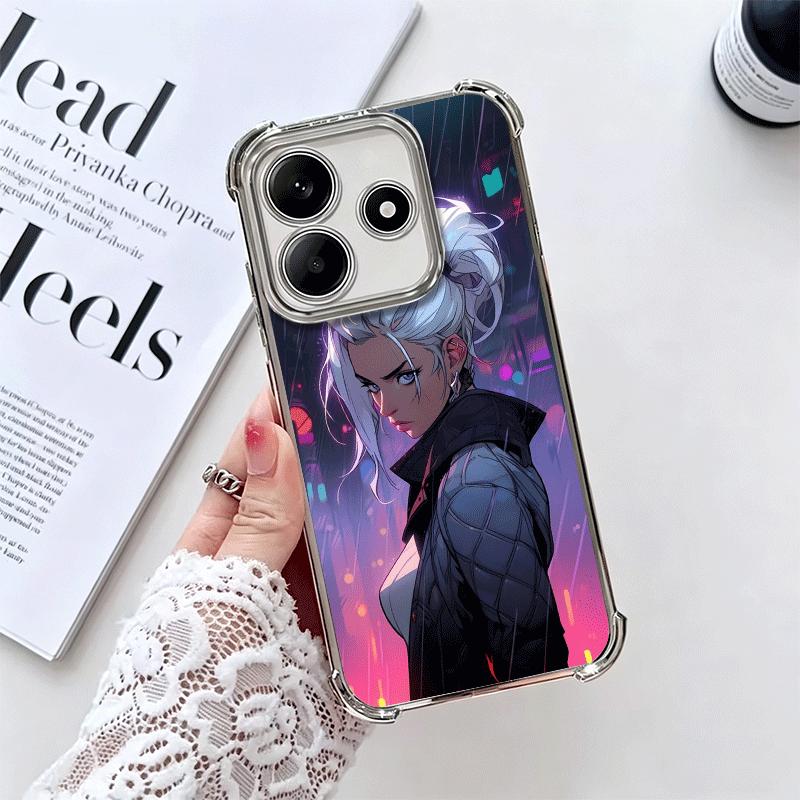

V-Valorant Jett Soft Phone Case For Xiaomi Redmi Note 14 15 Pro Plus 13 12 11S 11T 5G 10 9S 9 Plating Anti-Fall Fundas Redmi Note 15 4G