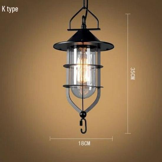 American Retro Wrought Iron Pendant Lamp for Restaurants and Bars