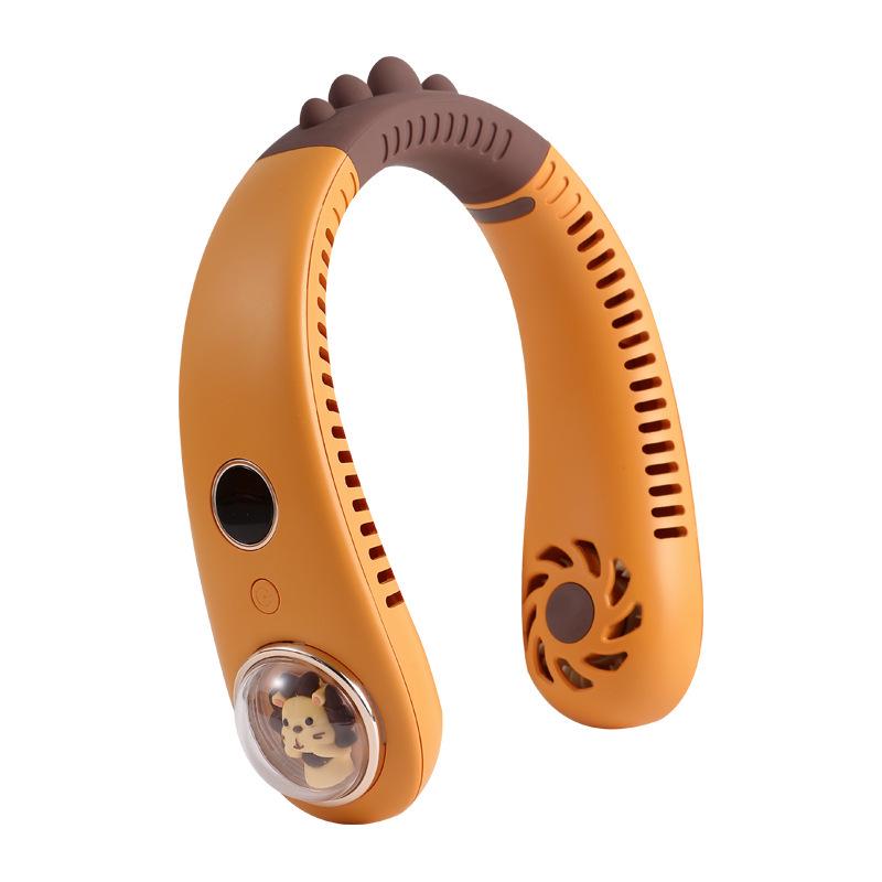 

Safe Leafless Neck Fan for Kids - Creative Cartoon Design, Portable & Ideal for Birthdays or Graduations 184.2*189.3*56.9mm