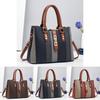 Fashionable Large Capacity Color Block Tote Bag For Women Stylish Casual Use
