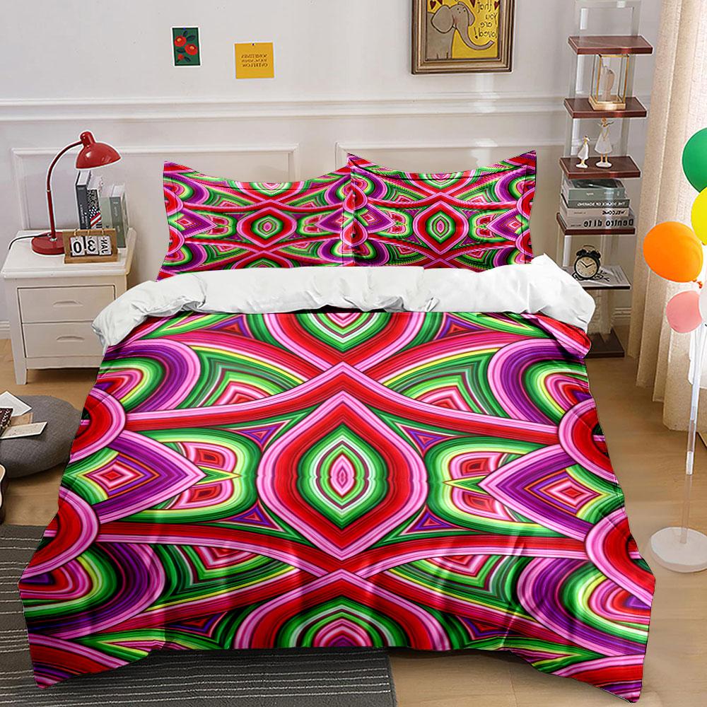 

Symmetrical multicolored geometric Bedding sets Duvet cover sets Duvet covers Pillowcases(1 * Duvet Cover 2 * Pillowcases, without duvet insert) 135x200cm