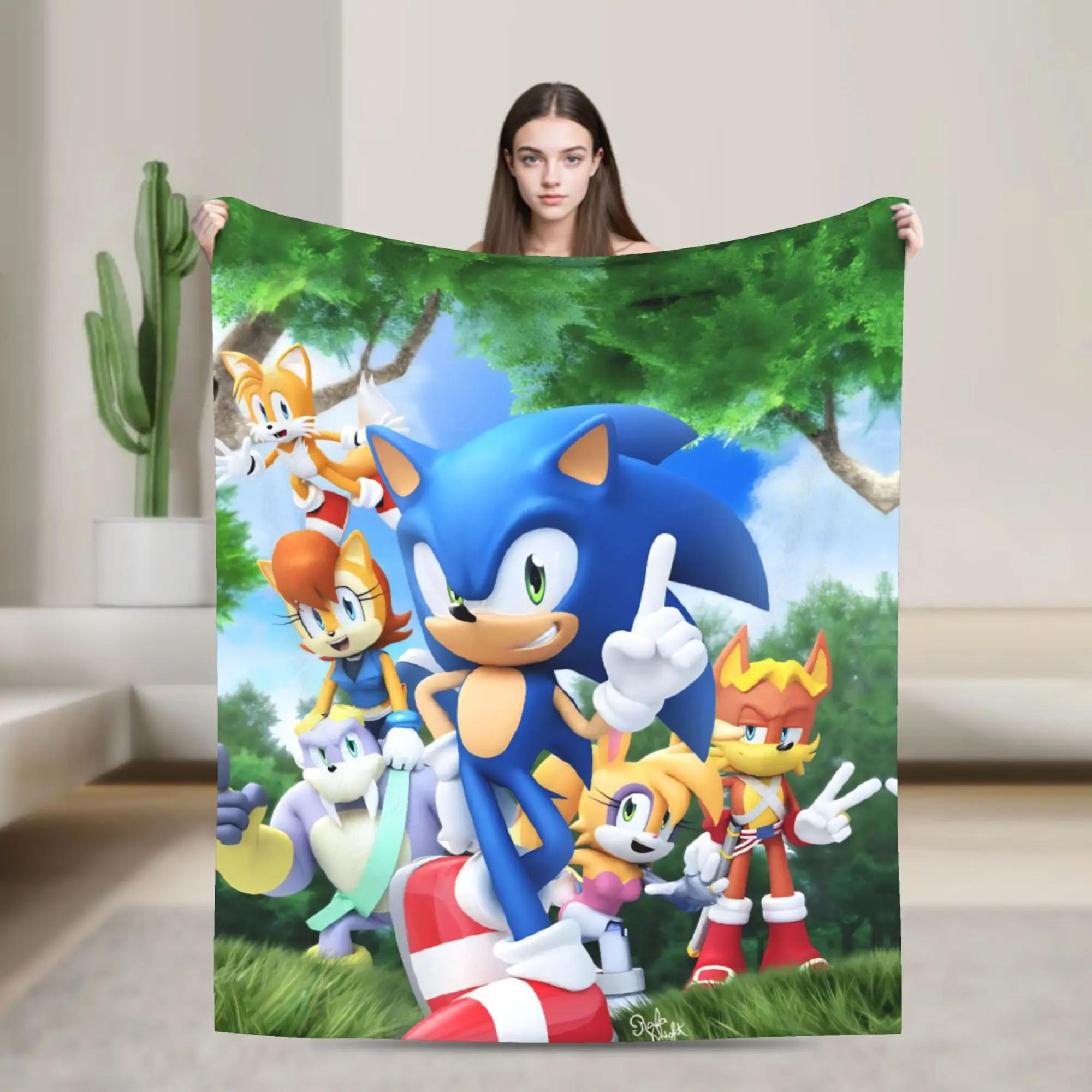 

Sonices the HHedgehogs Soft Plush Throw Blanket for Kids and Adults Funny Bedroom Flannel Bedspread Sofa Couch Cover for Boy Gir 40x50inch 101x127cm