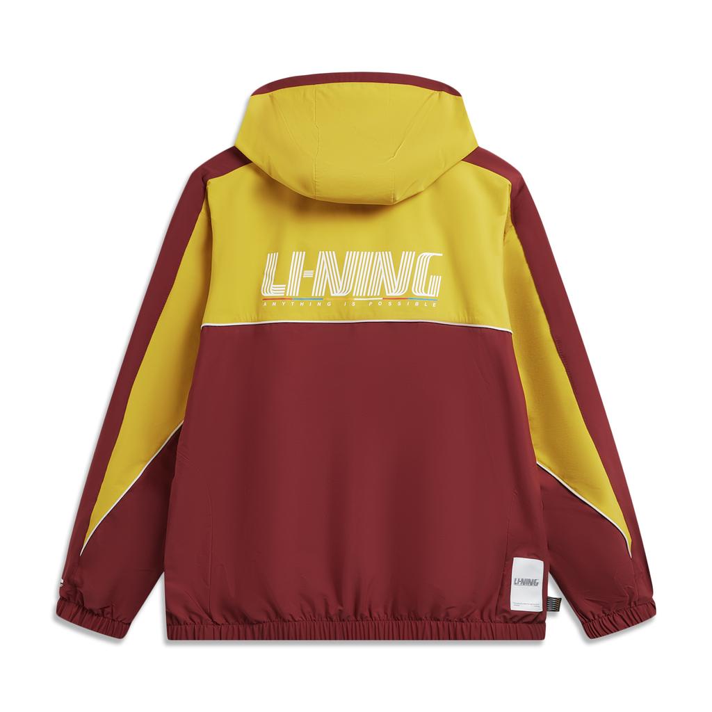 Li-Ning Color Block Letter Zip Hooded Windbreaker Men Outerwear AFDW849-4