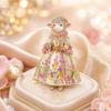 Enamel Court Sheep Brooch Floral Animal Lapel Pin Elegant Lamb Brooch Pin  Women