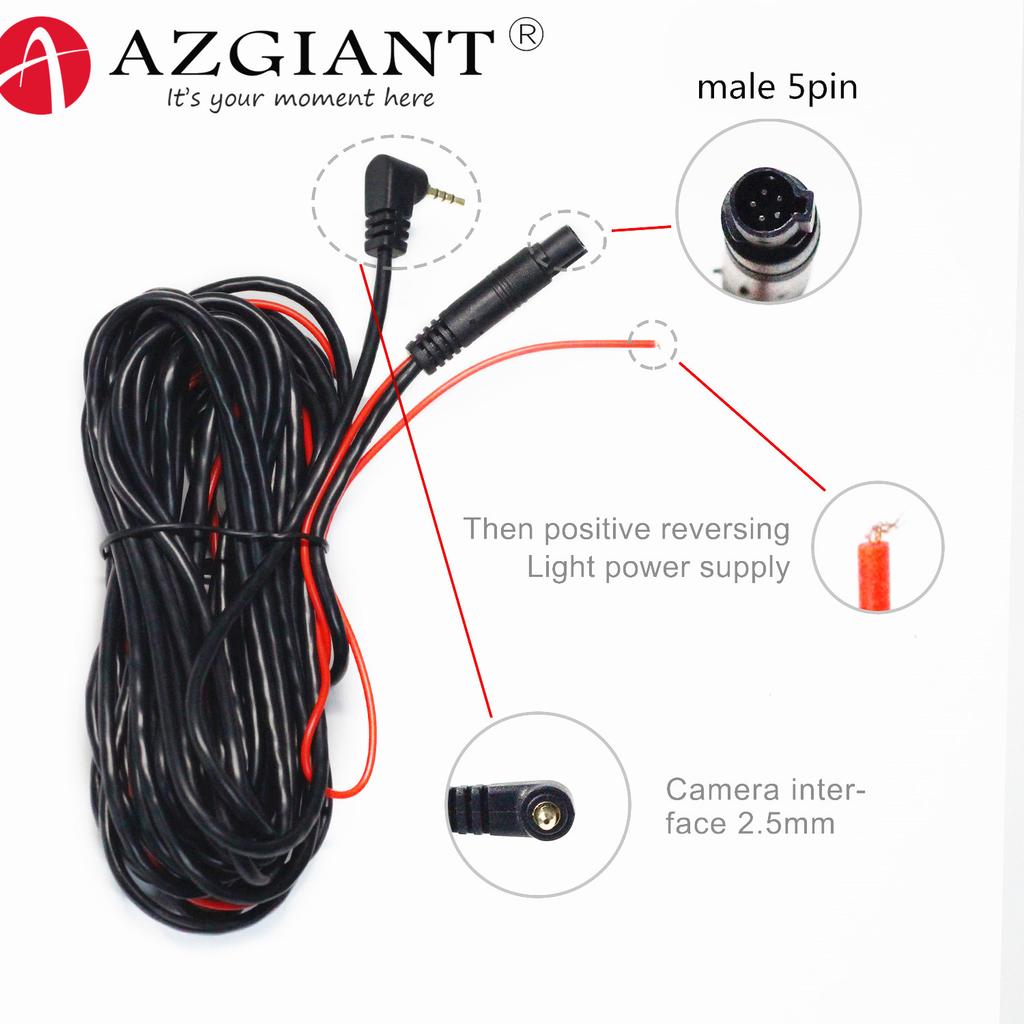 6/10M 5pin 2.5mm Jack Extension Cable For Car RCA Video Rear View Camera Male, DVR Camera Cable