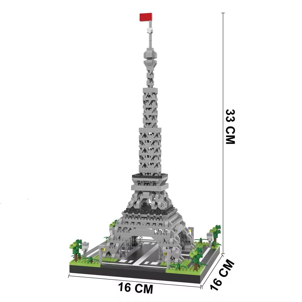 

KNEW BUILT Pairs Eiffel Tower Micro Mini Block Building Blocks for Adults Construction Bricks Children Toys Gift Assemble Set in bag