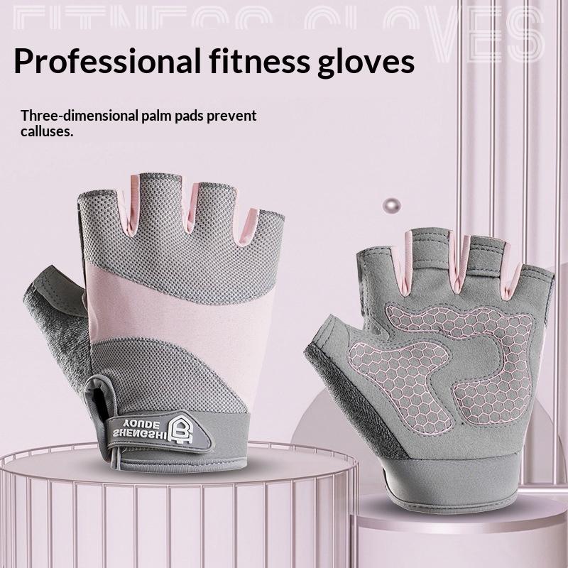 1Pair Gym Gloves Fitness Weight Lifting Body Building Training Sports Gloves Workout Half Finger Hand Protector For Men Women