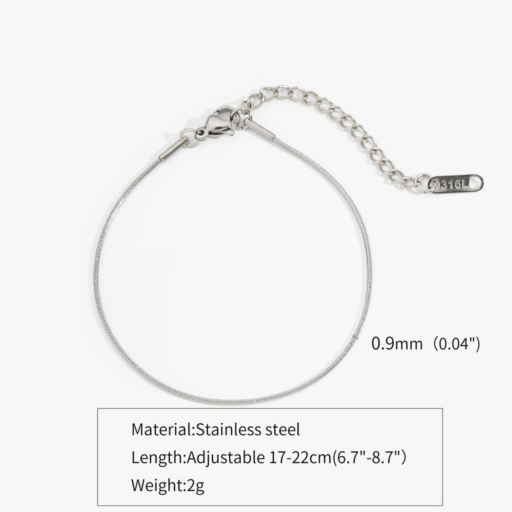 New Ultra-fine Stainless Steel Snake Chain Bracelet Gold Color Simple Bracelet For Women INS Fashion Zircon Accessories