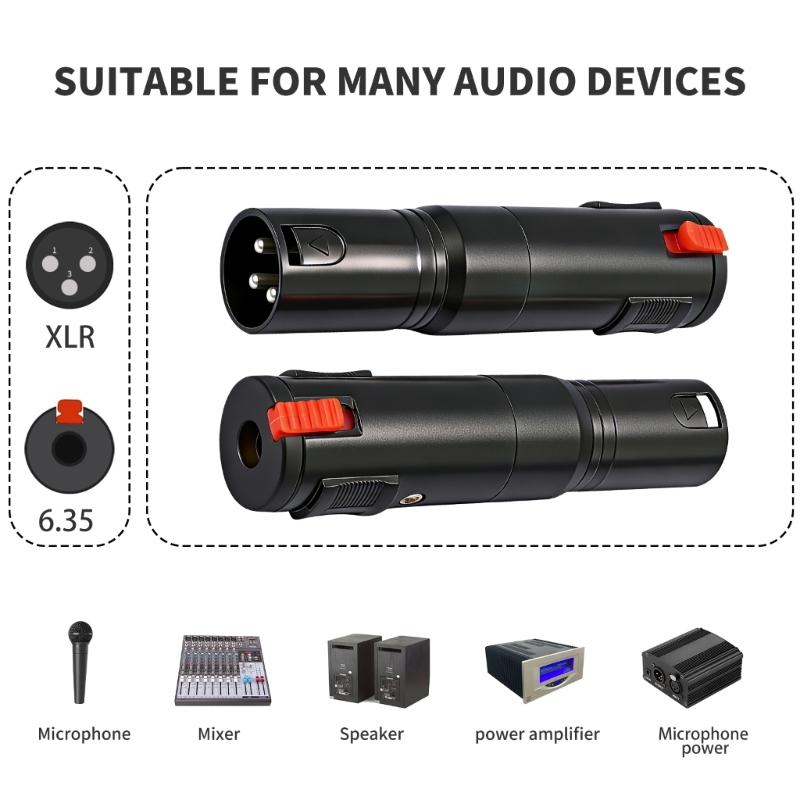 Professional 6.35mm TRS Female To 3Pin XLR Male Locking Auditory Adapter For Microphones And Amplifiers