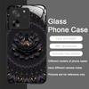 Artistic Lotus Flower Pattern Tempered Glass Phone Case for Motorola Moto G85 G84 G75 G55 G24 Edge 50 Fusion 40 Neo 30 Pro Cover