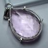 Lab Created Pink Sapphire 96.6 Ct Pear Cut CERTIFIED 925 Sterling Silver Pendant VA-769