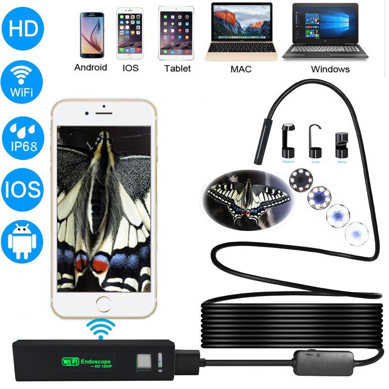 

Close-up 1200P Ultra HD Wireless Endoscope for Apple, Android, and iOS 8mm 2m Soft Cable [Universal Version]