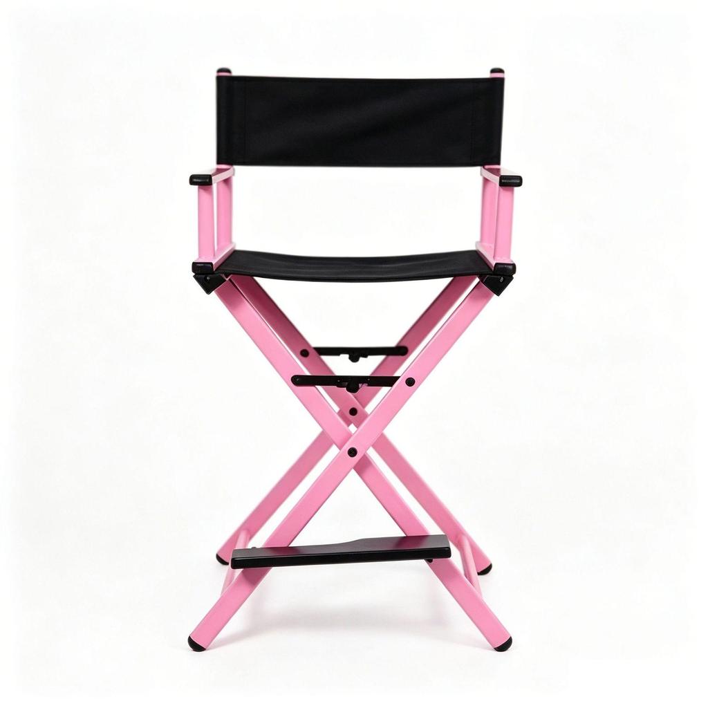 Foldable Aluminum Makeup Chair with Pillow, High Back, Outdoor Portable Hairdressing Chair