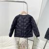 % Fleece children's light down jacket liner round neck solid color new national standard boys and girls school uniform artifact