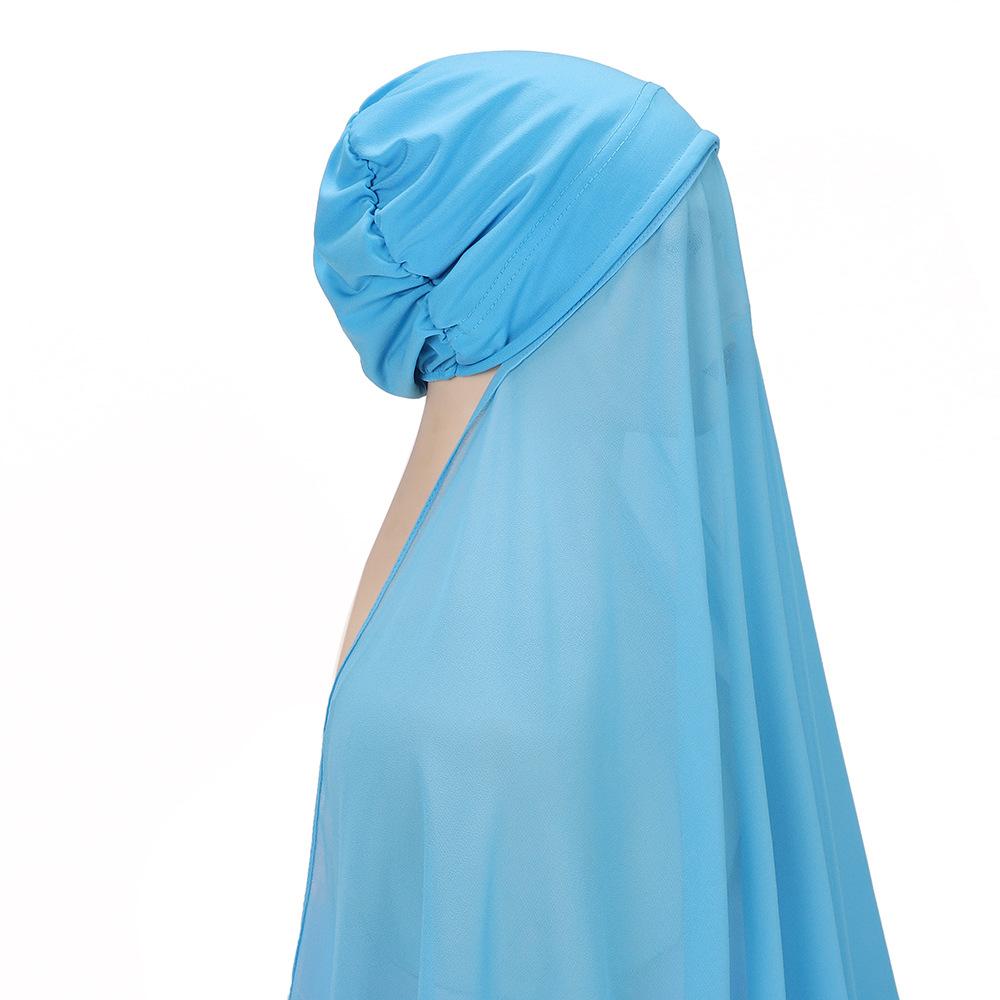 Pearl Chiffon, Convenient Head Wrap, Gauze, Scarf, Lazy Headscarf Set, Quick Pullover Scarf.