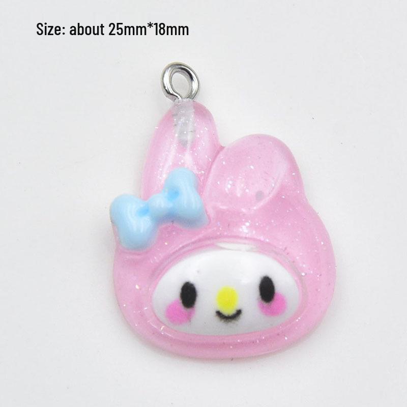 Resin Cartoon Dog Pendant - Cute Big-Eared Charm for DIY Jewelry