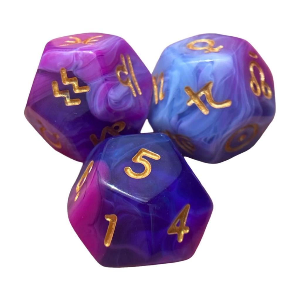 3x12 Seitige Würfel Unterhaltung Spielzeug Astrologie Würfel für KTV Rolle Spielen Spiel Tisch Party Würfel Vielseitig Party Spiel