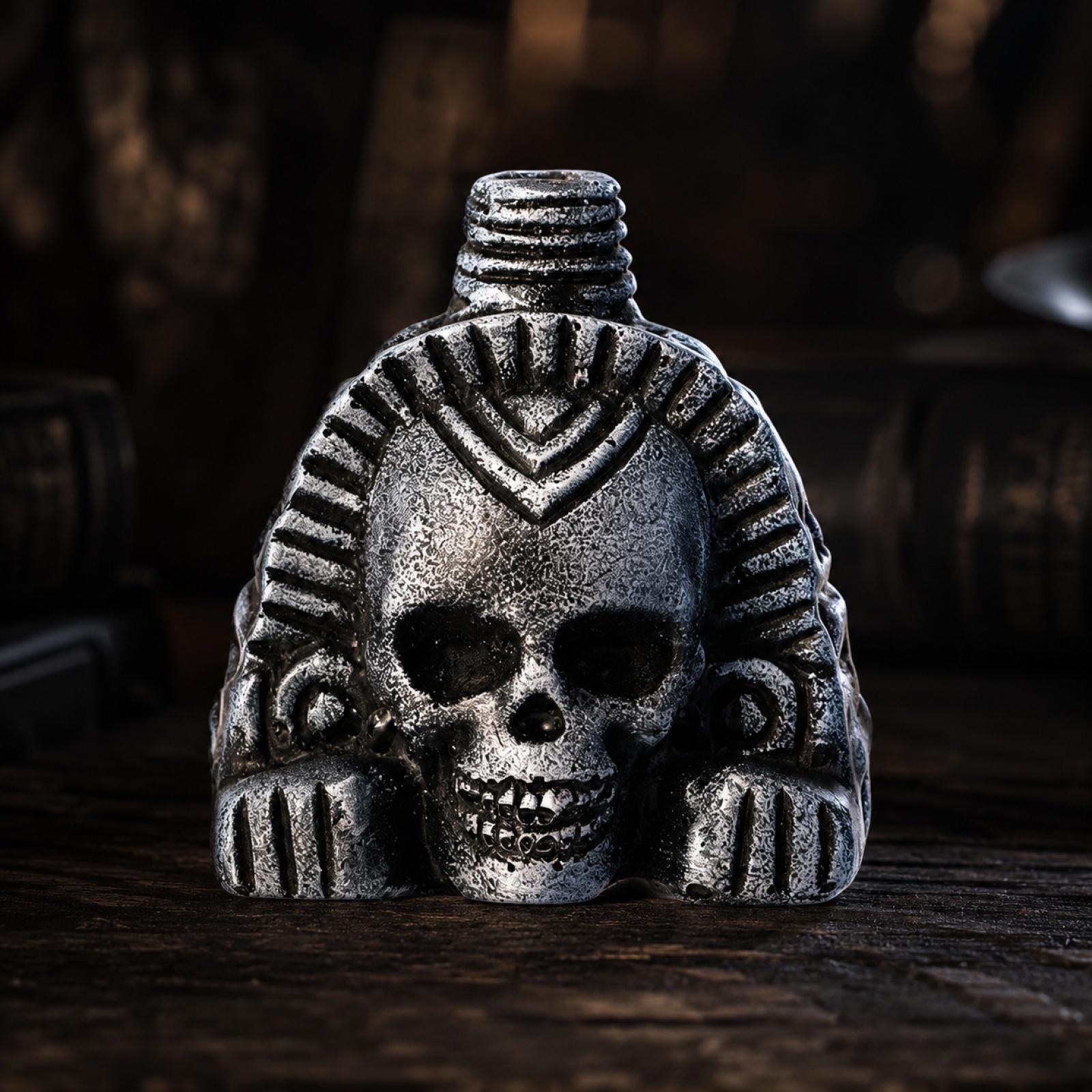 Aztec Style Skull Ring with Detailed Carvings Ancient Design Inspired Jewelry for Collectors and Enthusiasts Durable Metal Construction One Size