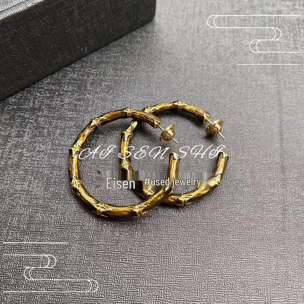 Vintage Bamboo Clip-On Hoop Stud Earrings: Retro, Sweet, Spicy Style