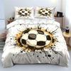 Classic Soccer Ball With Abstract Splatter Bedding Set For Kids Luxury Gift 3Pcs Digital Print Comforter Set Soft Comfortable