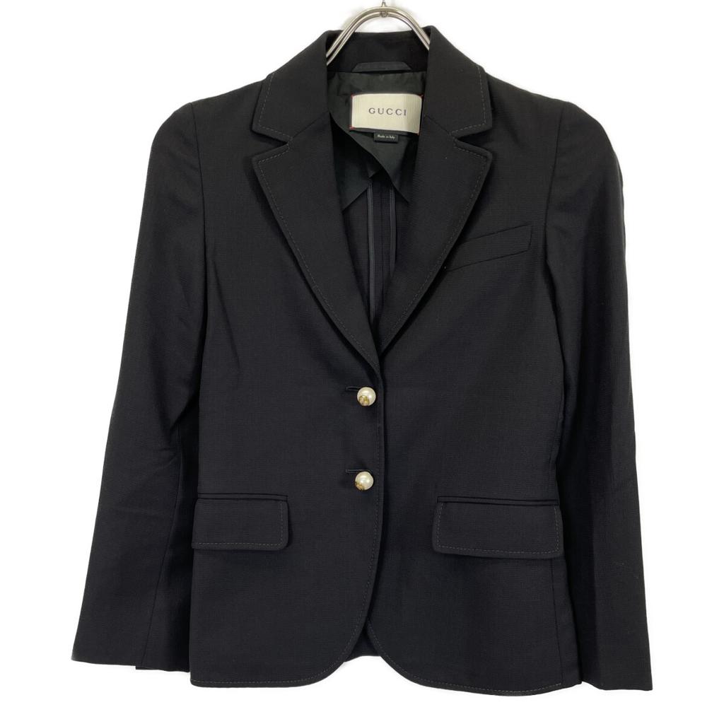 GUCCI Black pearl button 2B jacket Jacket 36 blackUsed
