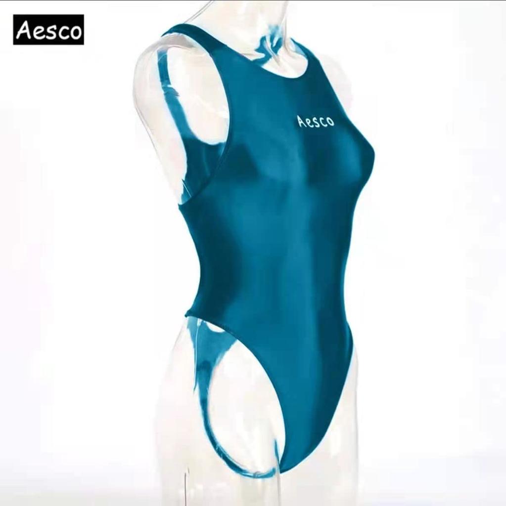 School Swimsuit Excellent Easy To Put On and Take Soft To the Super Sexy Glossy High Leg Competitive Gymnastics Uniform Dark [AESCO] T-bag,