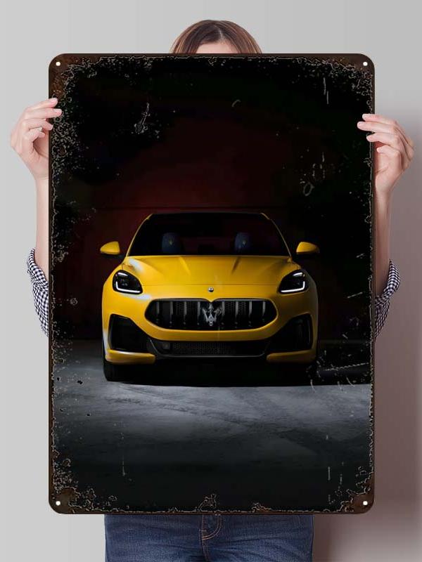 Maserati Classic Car Metal Poster Bedroom Decoration Living Room Decor Men Custom Metal Tin Signs for Garage Wall Art Decoration