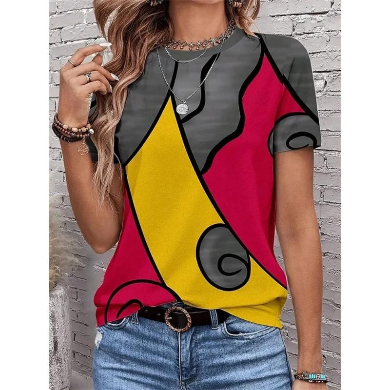 3D Printed Women's T-Shirt Summer Breathable Versatile Fashion Tops