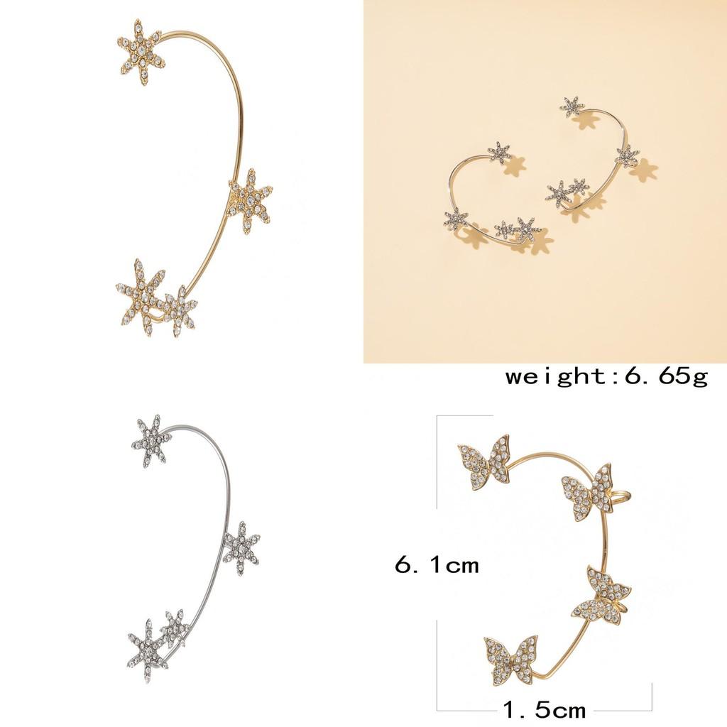 Statement Gold Snowflake Ear Cuff For Women Unique Geometric Spring Fashion