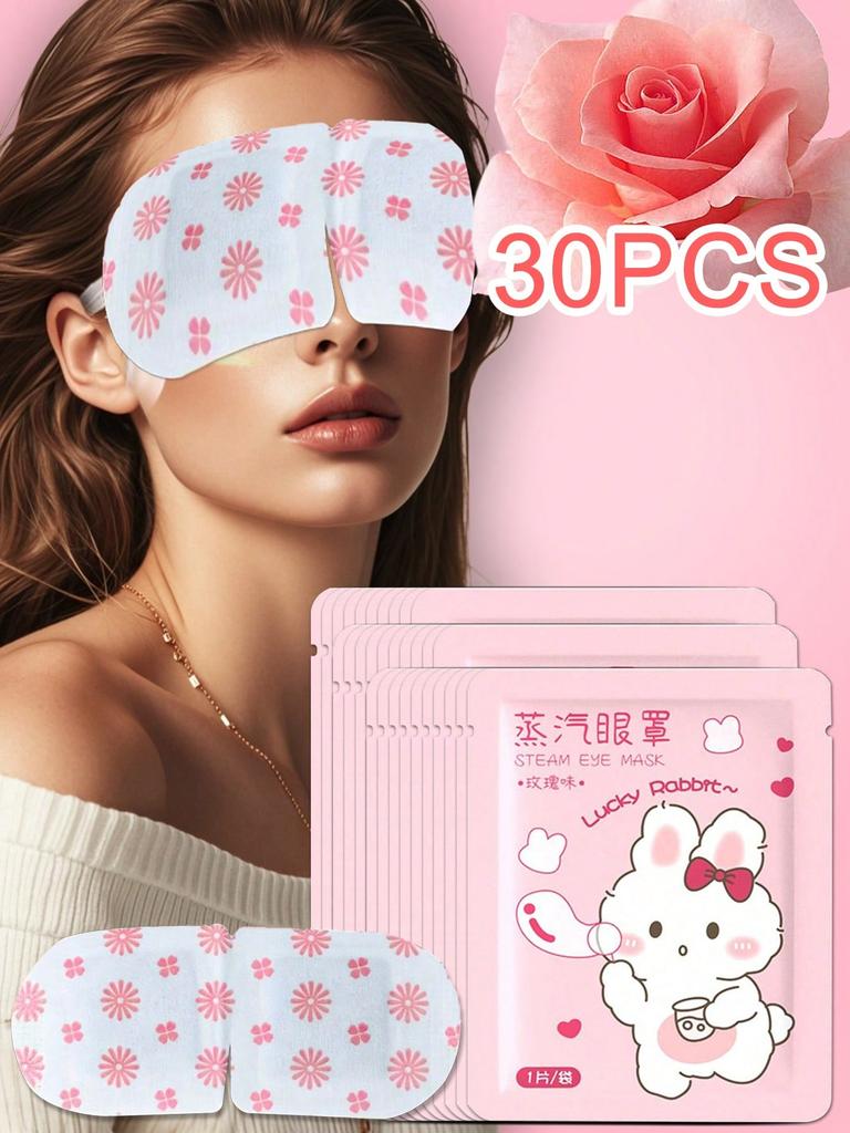 1/5/10/20/30/50PCS Pink Rose Steam Hot Compress Eye Mask, Moisturizes The Eyes, Relieves Fatigue, Re