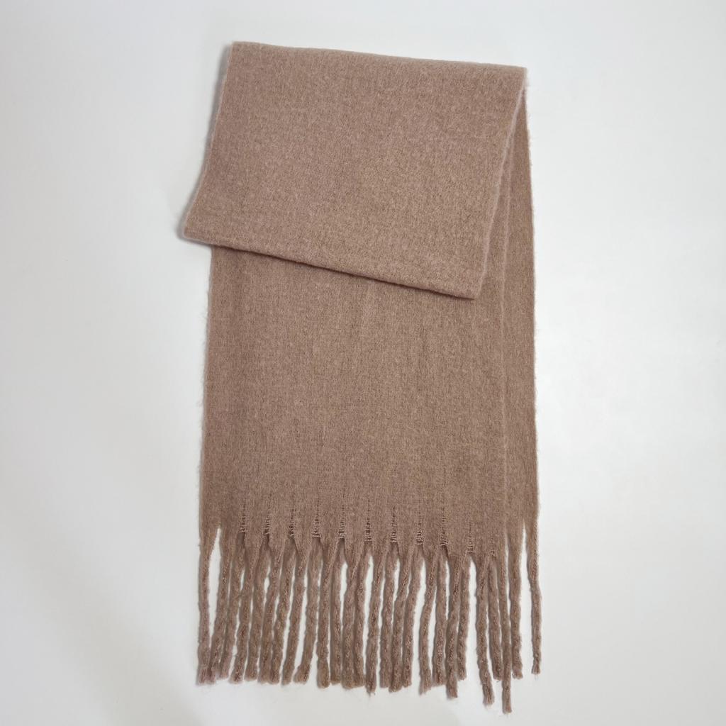 Versatile mohair solid color scarf women's winter thickening simple warmth enlarged shawl scarf