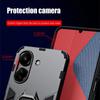 KEYSION Shockproof Armor Case for Xiaomi POCO C65 C51 C50 40 Silicone+PC Metal Ring Stand Phone Back Cover for Redmi 13C 12C 10C