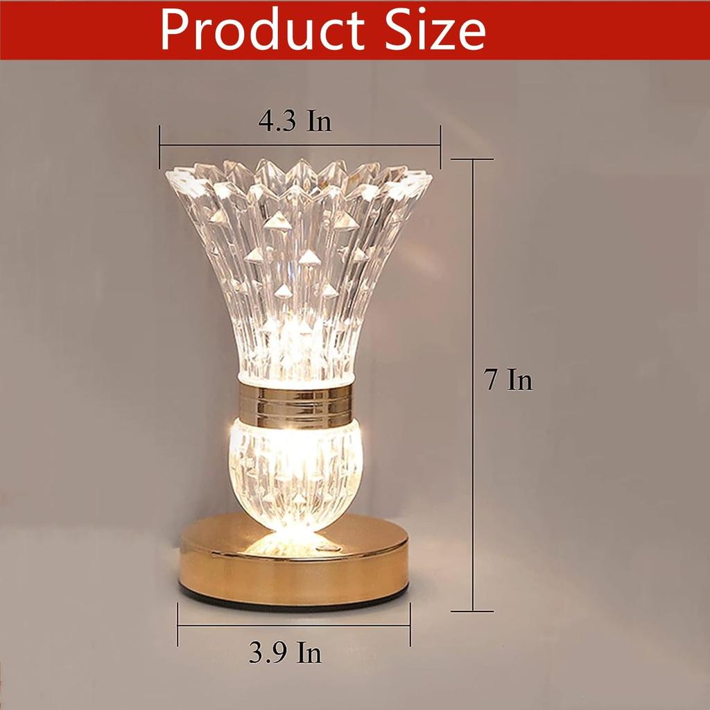 Table Lamp Flower Lamp for Home Dorm Bedroom Bedside,Dimmable Beside Lamp with 3-Color Brightness,Flower Desk Lamps USB Rechargeable, Christmas Berry