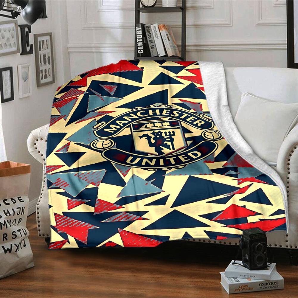 Coperte con Stemma Manchester City Flanella Stampata Traspirante Calda Coperta da Divano per Casa Ufficio Copriletti 0708a20