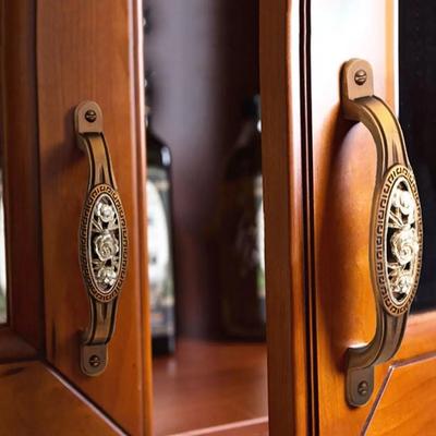 Coffee Antique Copper Handle Retro Zinc Alloy Vintage Door Handle Bronze European Fashion Cabinet Pull Cupboard