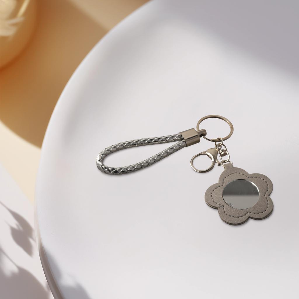 1 Τμχ Μίνι Καθρέφτης Μόδας Δέρμα Μακιγιάζ Φρεσκαρίσματος Μπρελόκ Κρεμαστό Φλοράλ Σχήμα Χαριτωμένος Καθρέφτης Μακιγιάζ Γούρια για Τσάντα Πολύχρωμος