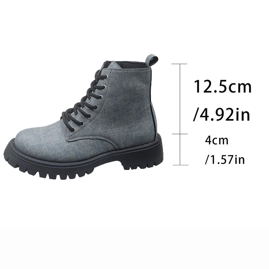 Fashion British Wind Plus Size Thick-soled Short Boots Women Spring and Autumn New Lace Design Solid Color Casual Fashion Boots.