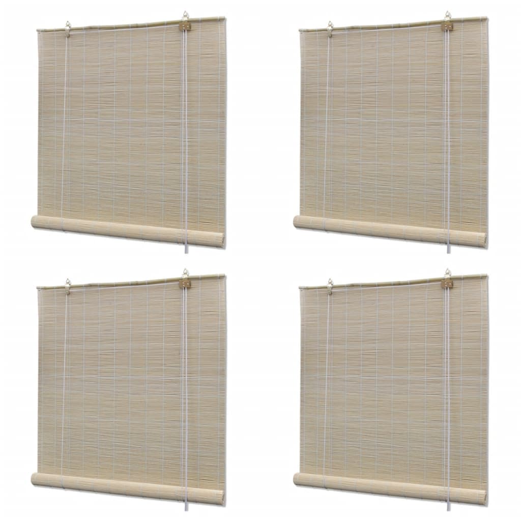 Natürliche Bambus-Rollos 4 Stück 120x160 cm
