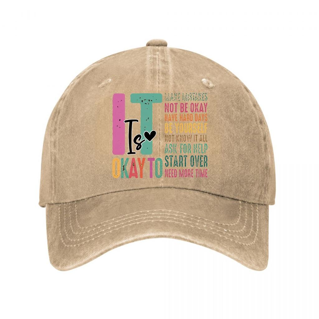 Inspirational Quote Casual Washed Baseball Cap Outdoor For Womens Unisex FeUnisex