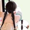 Synthetic  2PC children Simulation boxing braid double ponytail wig Girls ribbon bowknot Twist Braids Wigs Extension 50cm